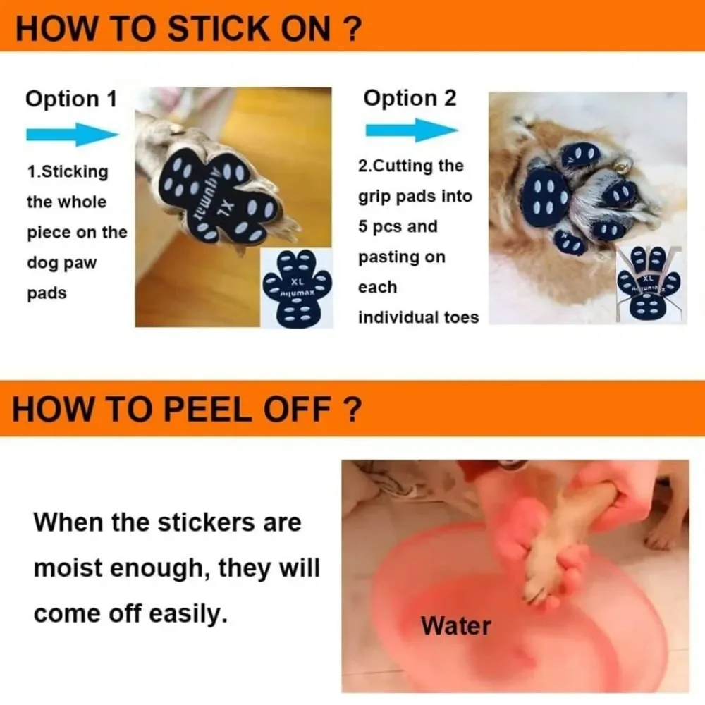 Pink & Gray Anti-slip Dog Socks & Paw Stickers Bundle XS/S